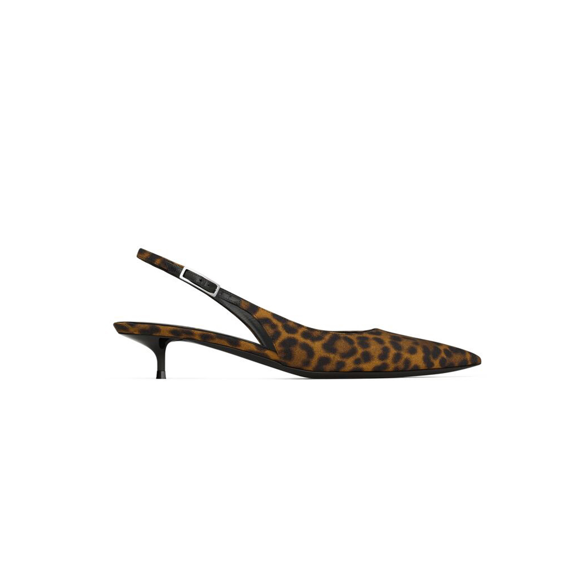 YSL CHERISH SLINGBACK PUMPS IN LEOPARD GROSGRAIN 775130AAC9X2038